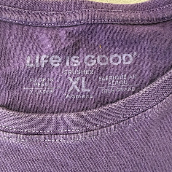 Life is Good Women Short Sleeve Crusher Tee More Love More Purple XL E39 - Picture 2 of 7